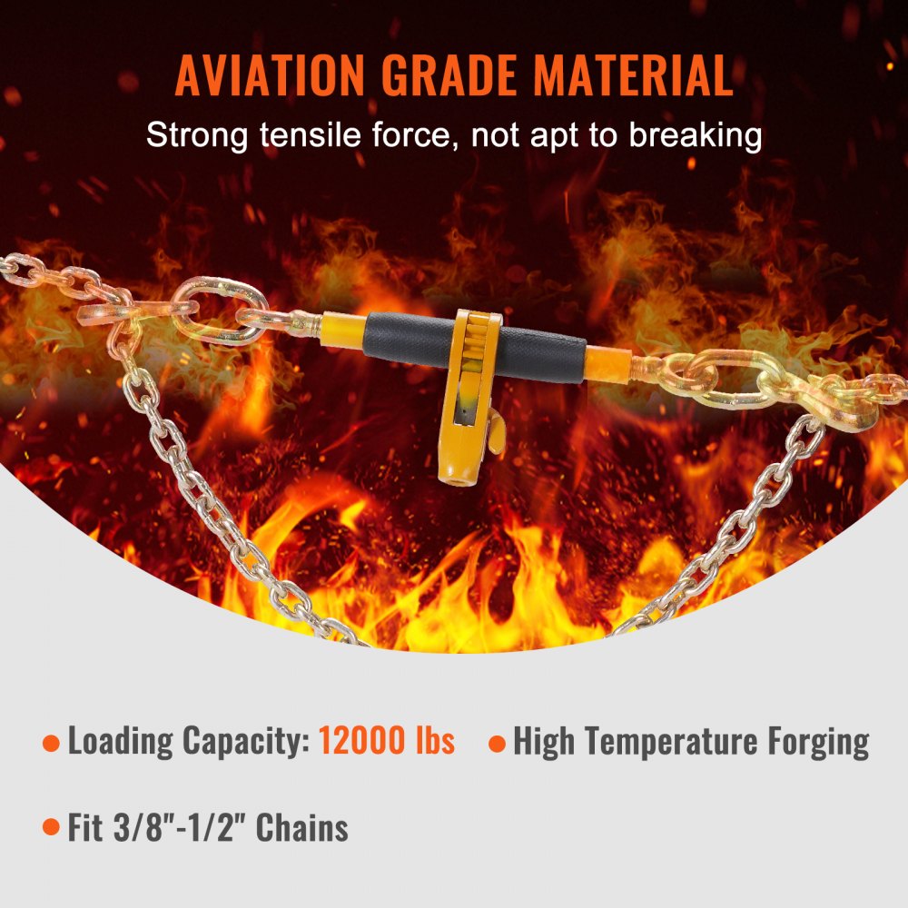 3/8-1/2 Load Binders - VEVOR Ratchet Chain Binder with 12000 lbs Capacity