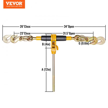 3/8-1/2 Load Binders - VEVOR Ratchet Chain Binder with 12000 lbs Capacity