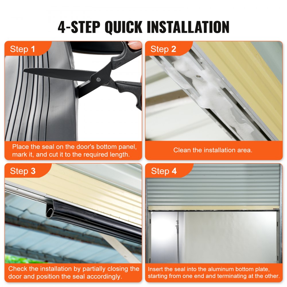 JN-10FT - Premium 10ft Garage Door Seal, Air & Moisture Blocking Rubber