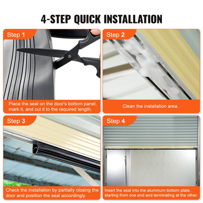 JN-10FT - Premium 10ft Garage Door Seal, Air & Moisture Blocking Rubber