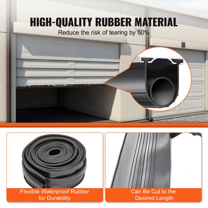 JN-16FT-AL - 16ft Durable Rubber Garage Door Seal with Insulation & O-ring