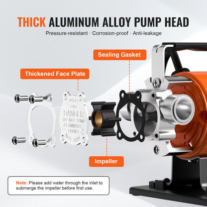 PAS-30A - High Flow 360 GPH Water Transfer Pump with 6ft Hose