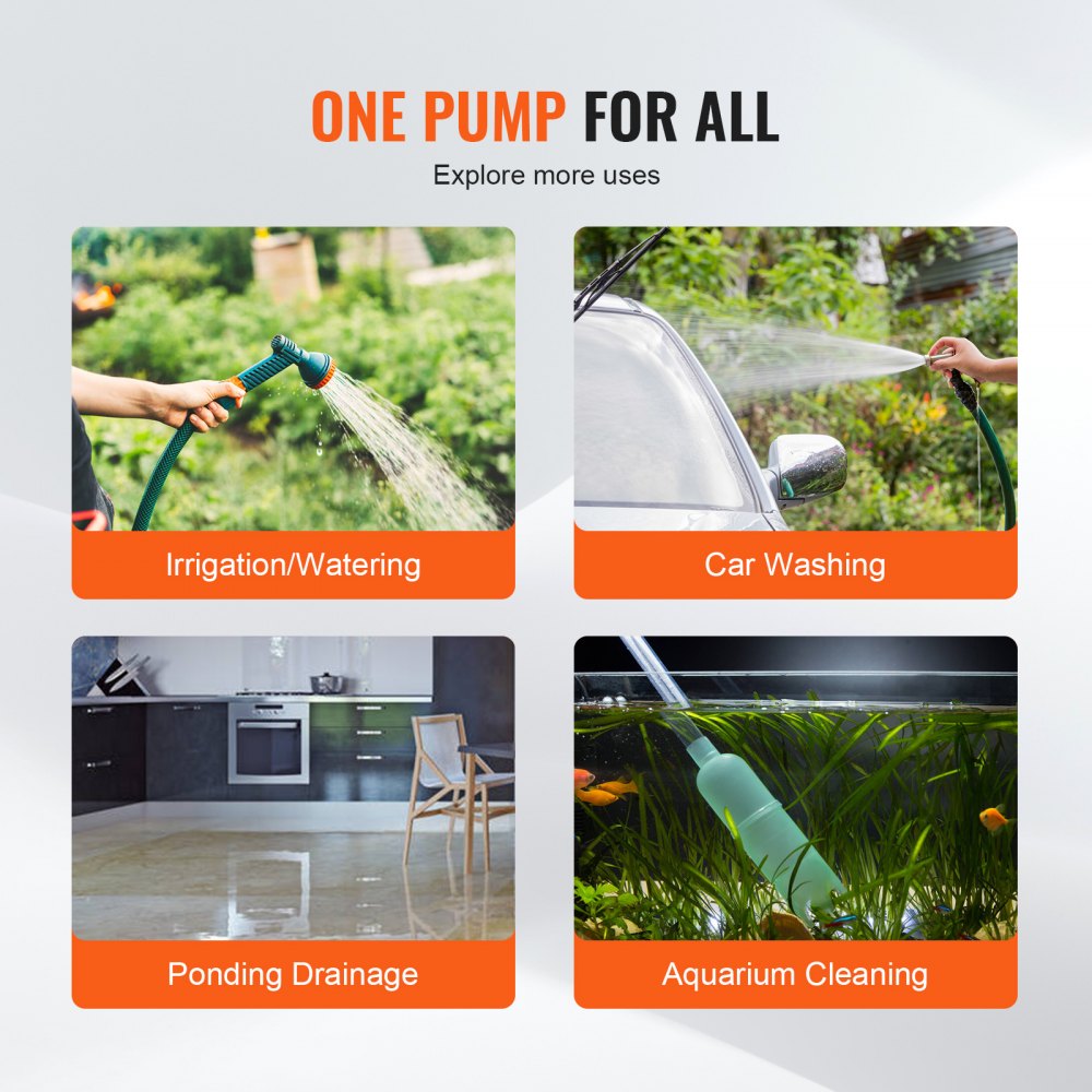 PAS-30A - High Flow 360 GPH Water Transfer Pump with 6ft Hose