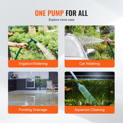 PAS-30A - High Flow 360 GPH Water Transfer Pump with 6ft Hose