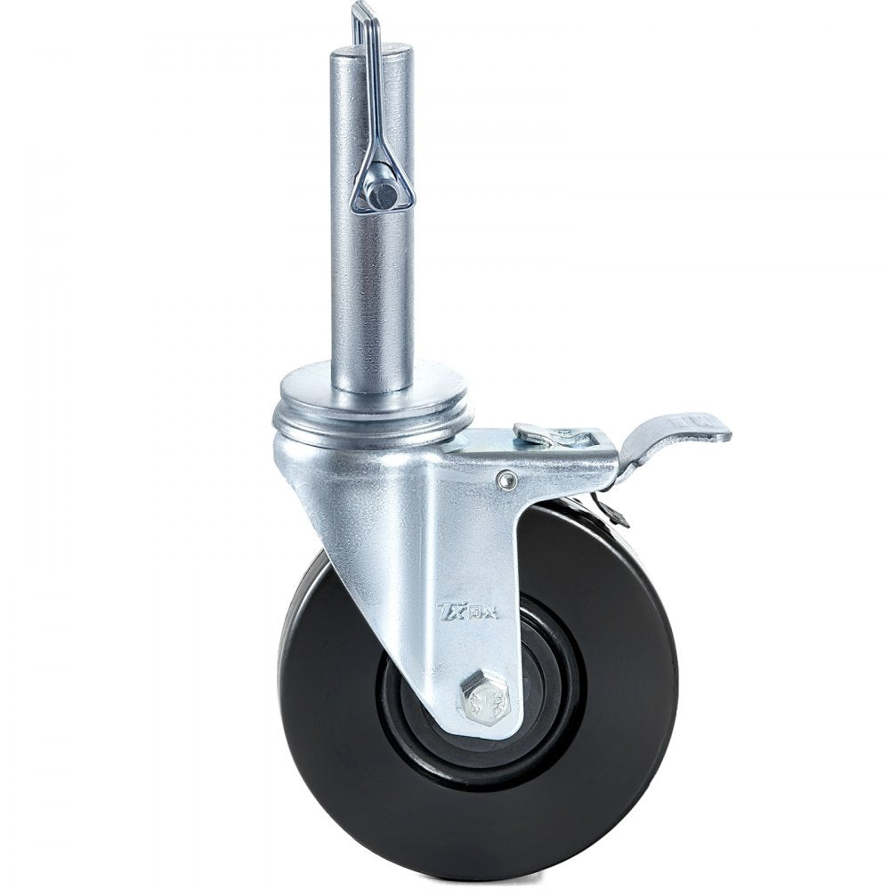 010374936492 - 5'' Heavy-Duty Rubber Scaffolding Wheels with Locking Casters