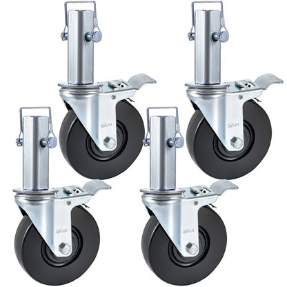 010776400742 - 4-Pack 5-Inch Heavy Duty Swivel Casters with 440lbs Capacity