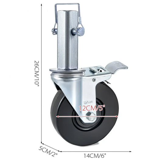010776400742 - 4-Pack 5-Inch Heavy Duty Swivel Casters with 440lbs Capacity