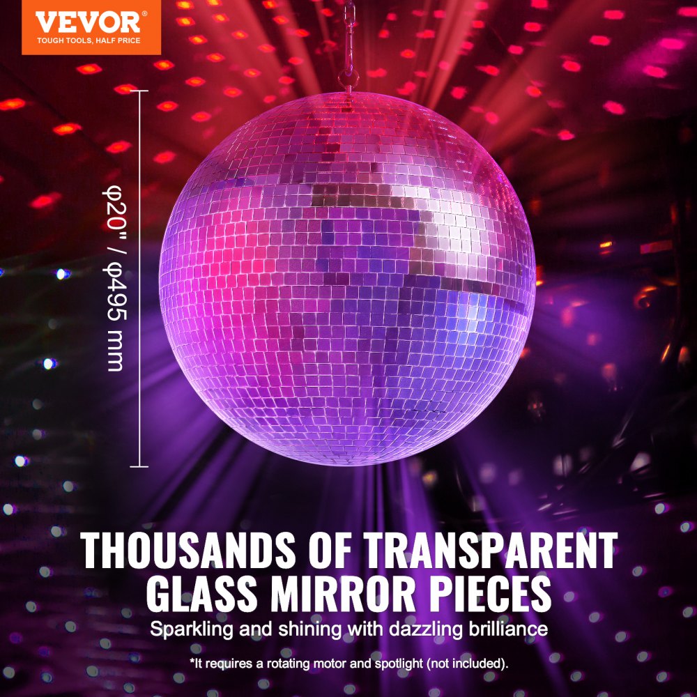 BJY-BLQ50 - 20" Silver Mirror Disco Ball for Vibrant Light Shows