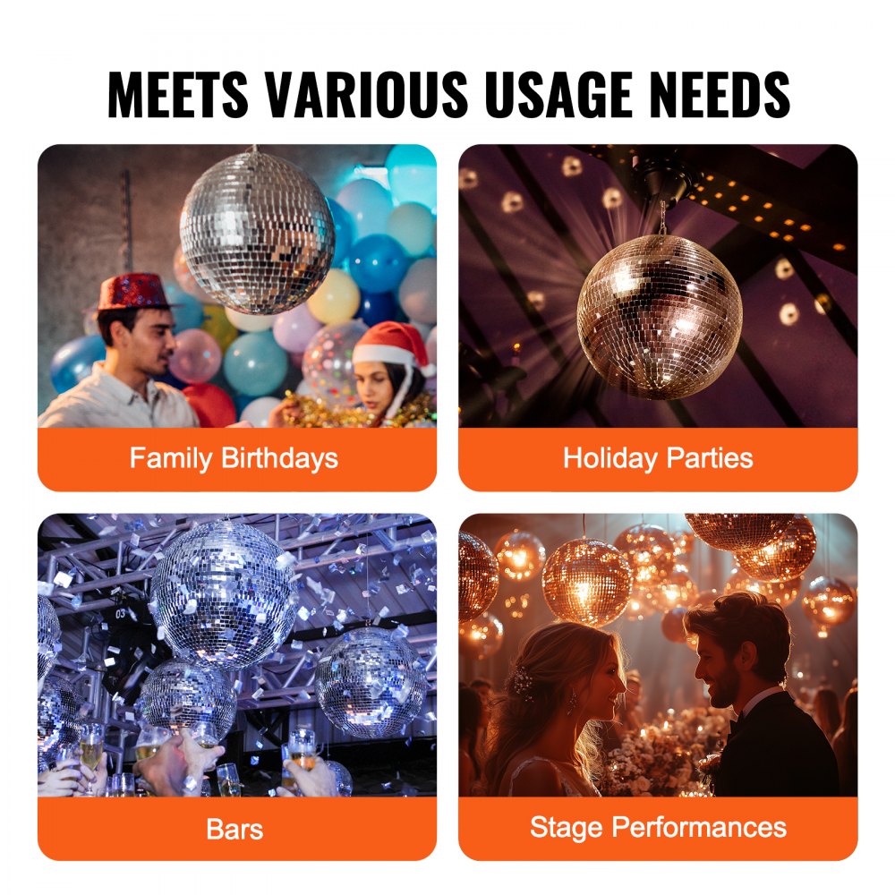 BJY-BLQ50 - 20" Silver Mirror Disco Ball for Vibrant Light Shows