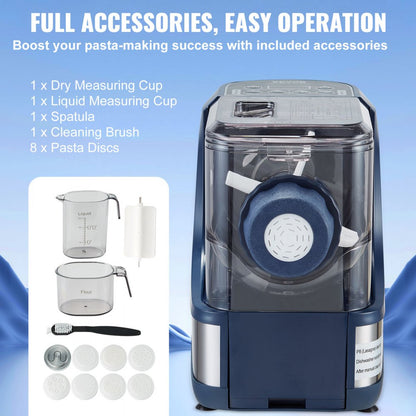 MT-2117 - 150W VEVOR Pasta Maker with 8 Shapes and 500g Capacity