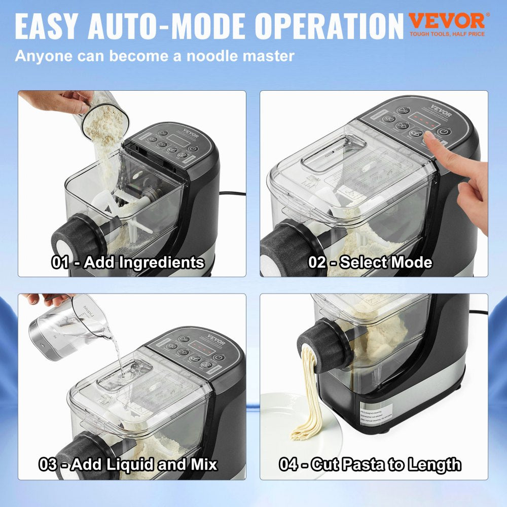 MT-2117 - Automatic 500g Electric Pasta Maker with 8 Shapes and Recipes