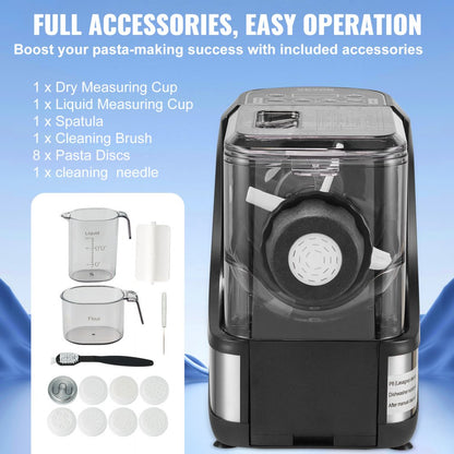 MT-2117 - Automatic 500g Electric Pasta Maker with 8 Shapes and Recipes