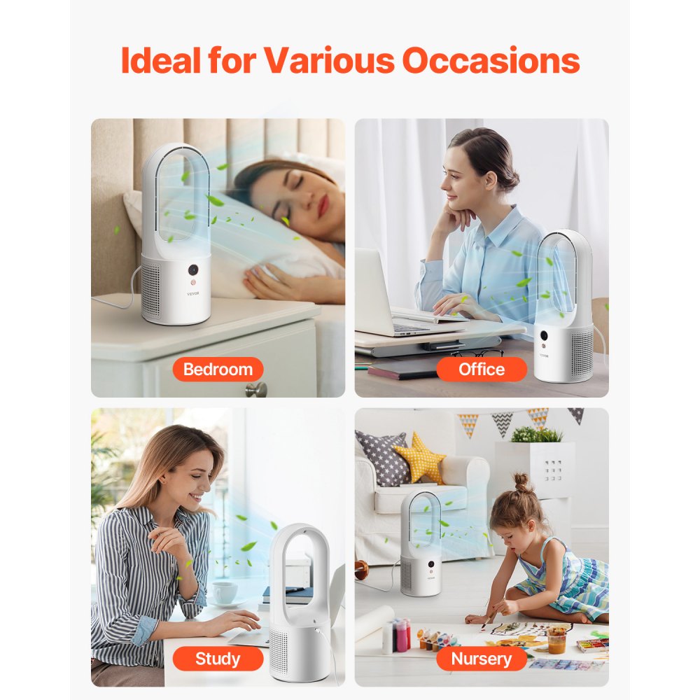 X25 - Bladeless Fan with 6 Speeds, Compact Design for Any Space