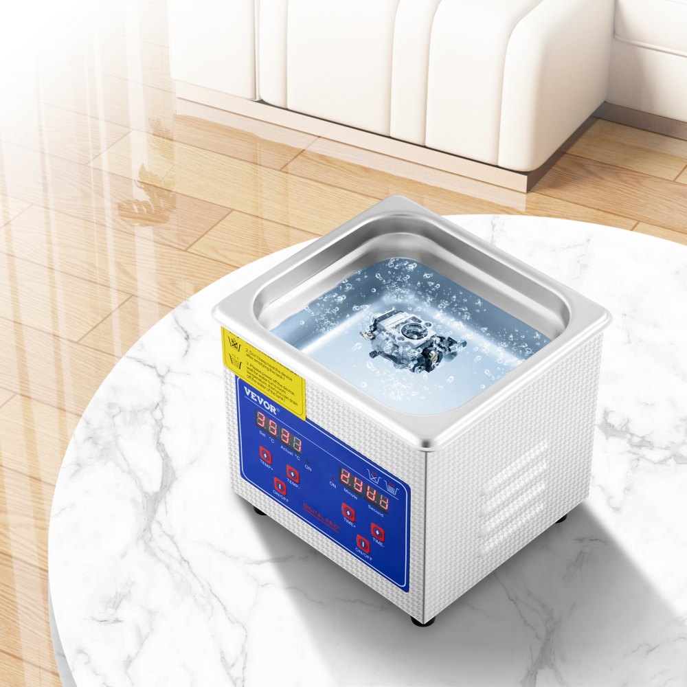 010757449118 - Compact 1.3L VEVOR Ultrasonic Cleaner for Jewelry & Tools