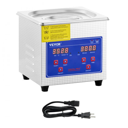 010757449118 - Compact 1.3L VEVOR Ultrasonic Cleaner for Jewelry & Tools