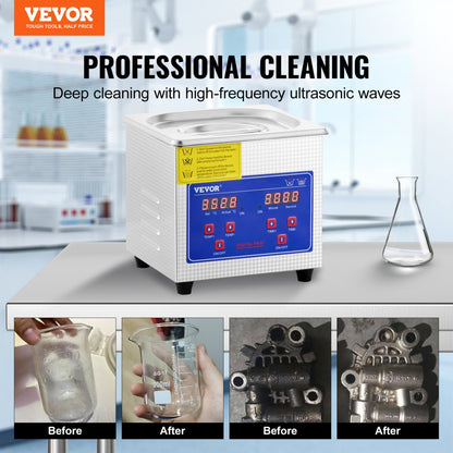 010676751588 - Powerful 1.3L VEVOR Ultrasonic Cleaner for Effortless Cleaning