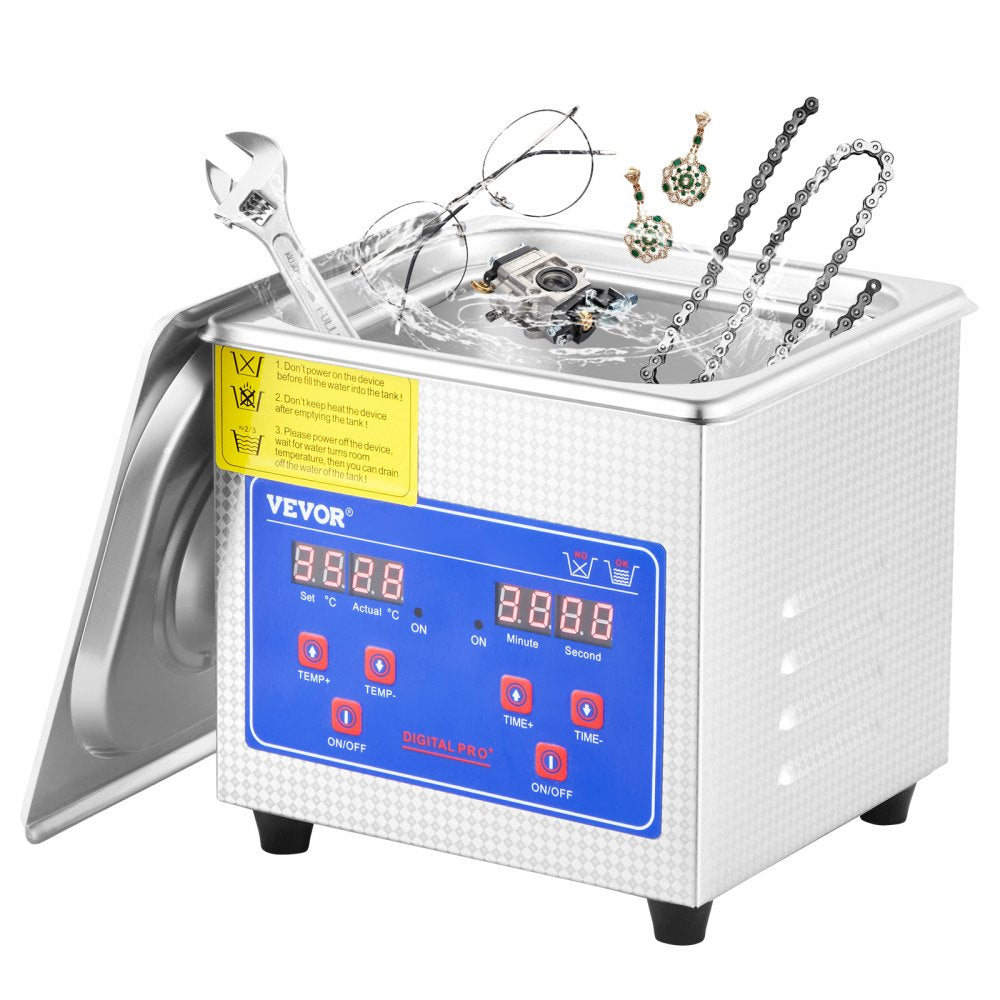 010676751588 - Powerful 1.3L VEVOR Ultrasonic Cleaner for Effortless Cleaning