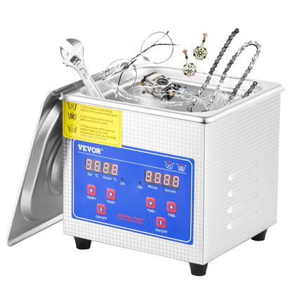 010676751588 - Powerful 1.3L VEVOR Ultrasonic Cleaner for Effortless Cleaning