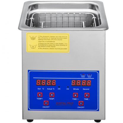 010447073412 - 2L 304 Stainless Steel Ultrasonic Cleaner with Timer