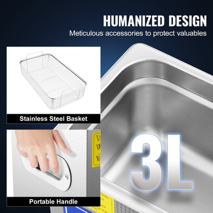 010234521936 - VEVOR 2.85L Ultrasonic Cleaner for Precision Jewelry & Engine Parts