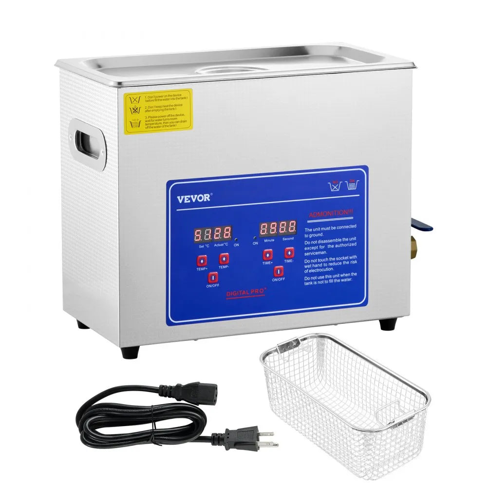 010973886268 - 6L VEVOR Ultrasonic Cleaner with Heater & Timer