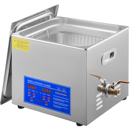 010799607111 - 15L Stainless Steel Ultrasonic Cleaner with Heating & Timer