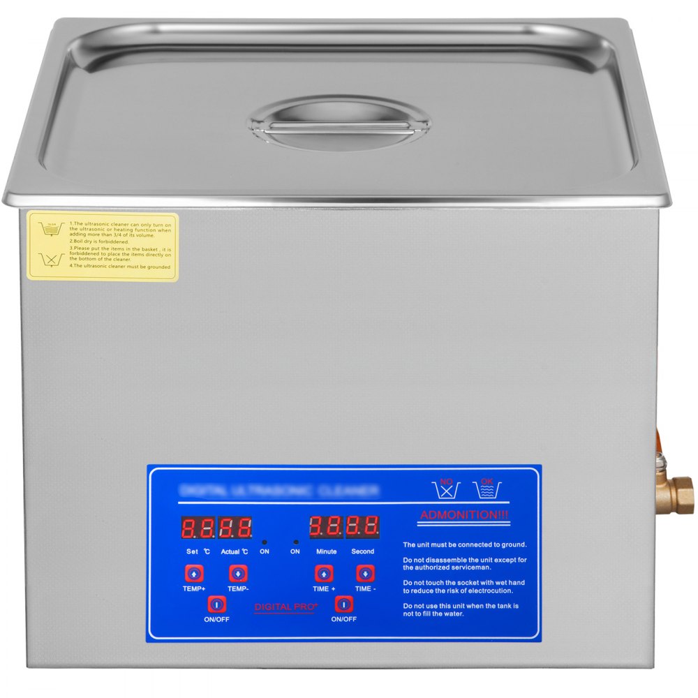 010799607111 - 15L Stainless Steel Ultrasonic Cleaner with Heating & Timer