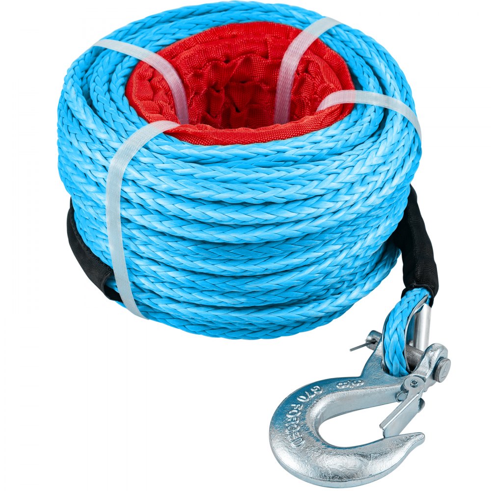 010564610137 - 100ft Synthetic Braided Winch Rope with Stainless Steel Loop