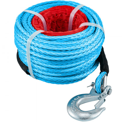 010564610137 - 100ft Synthetic Braided Winch Rope with Stainless Steel Loop