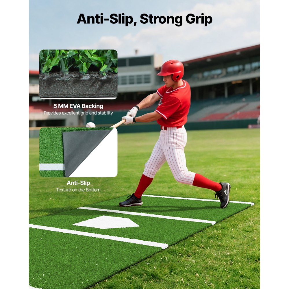 GPB1038 - 10' x 3.8' VEVOR Batting Mat for Baseball & Softball Training