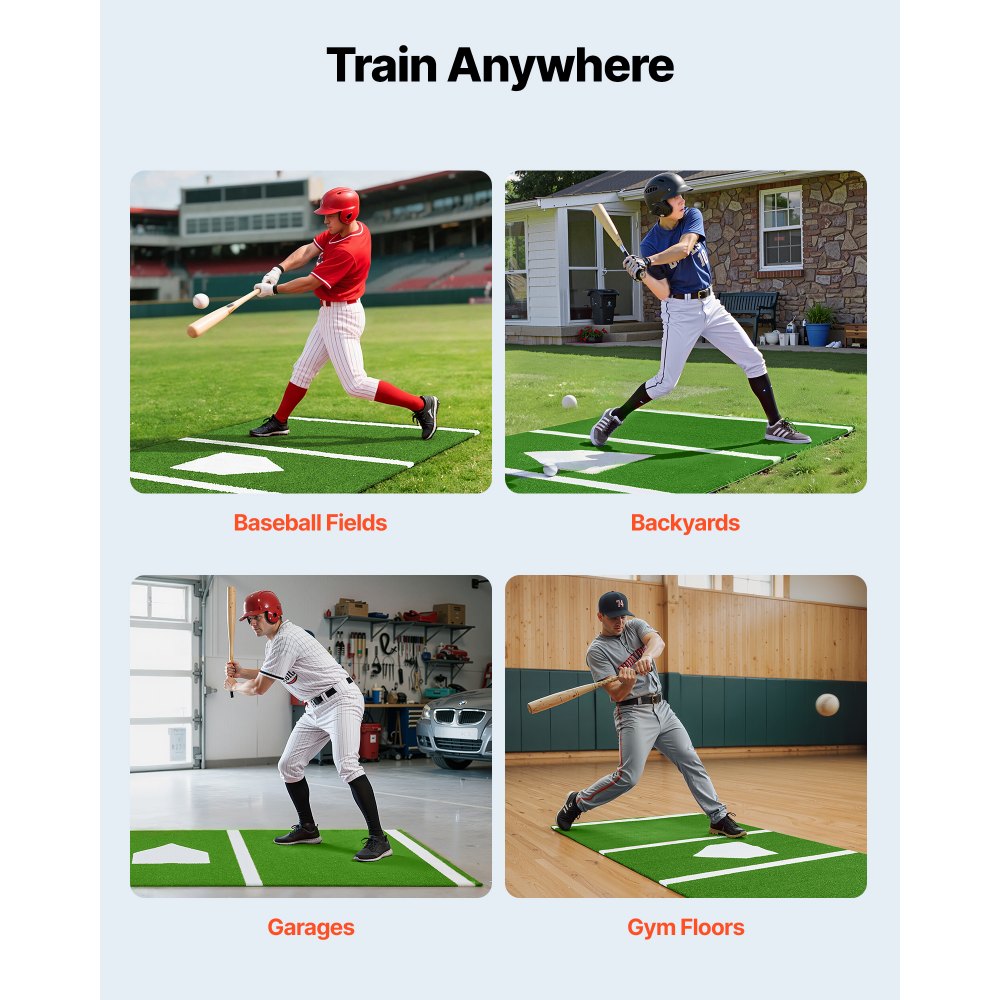GPB1038 - 10' x 3.8' VEVOR Batting Mat for Baseball & Softball Training