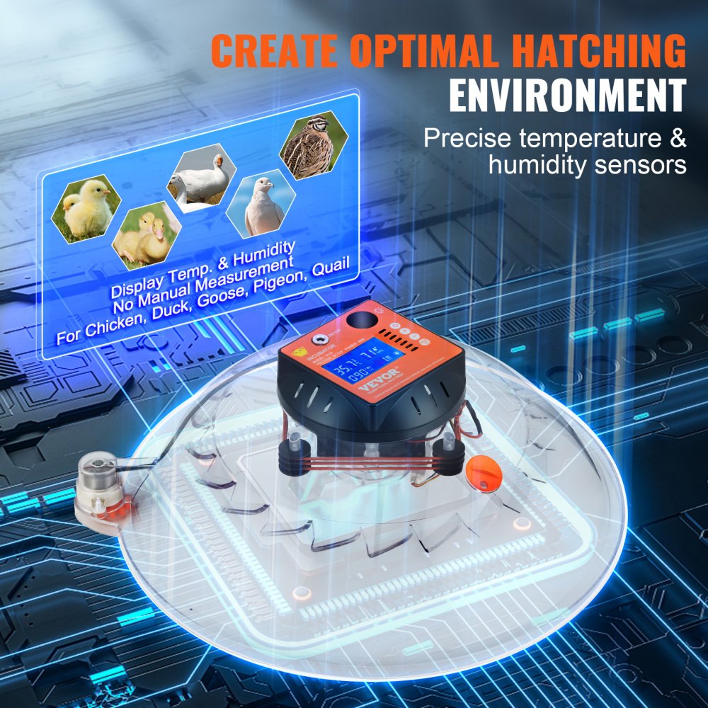 N-24 - Smart 24-Egg Incubator with Automatic Turning and Dual Power Supply