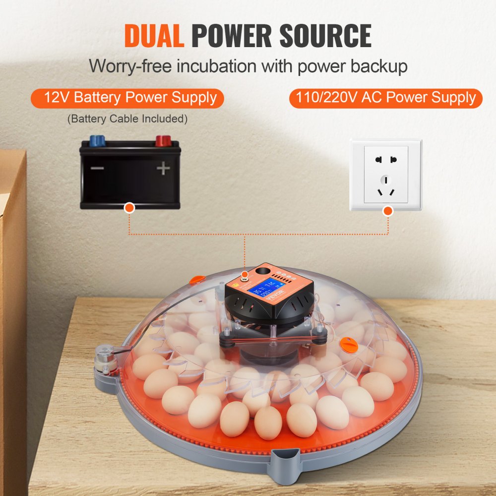 N-48 - 48 Egg Auto Turner Incubator with Dual Power & Humidity Control