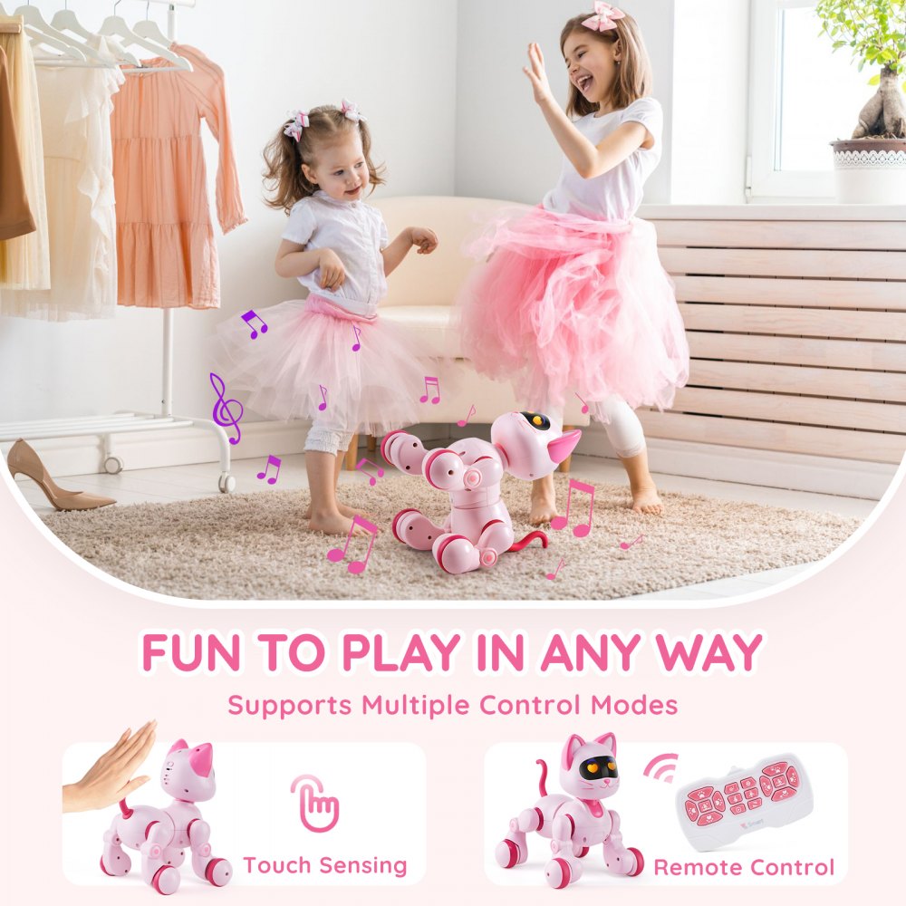 6602 - Interactive RC Robot Cat Toy with LED Lights & Touch Control