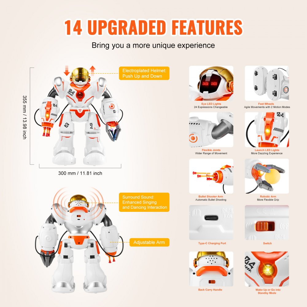5099 - Interactive RC Battle Robot Toy with 3 Modes and 24 Expressions