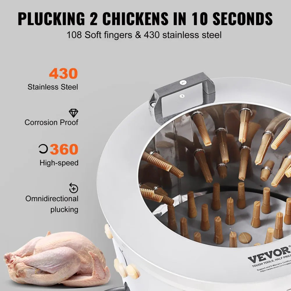 TM-50 - 20-Inch Stainless Steel Chicken Plucker Machine with 500W Power