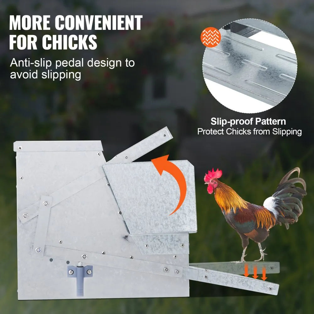 CF-06H - Durable Galvanized Steel Chicken Feeder for 10 Chickens, 25 lbs Capacity