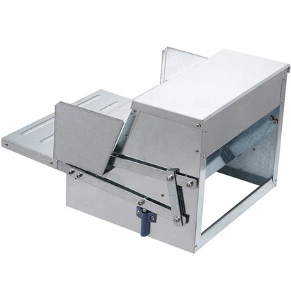 CF-06H - Durable Galvanized Steel Chicken Feeder for 10 Chickens, 25 lbs Capacity