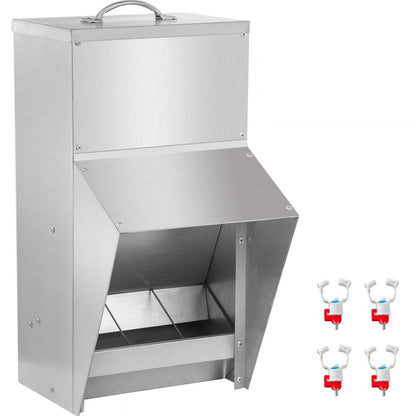 010242001571 - 25lbs Galvanized Poultry Feeder for Chickens & Ducks
