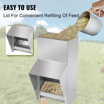 010242001571 - 25lbs Galvanized Poultry Feeder for Chickens & Ducks