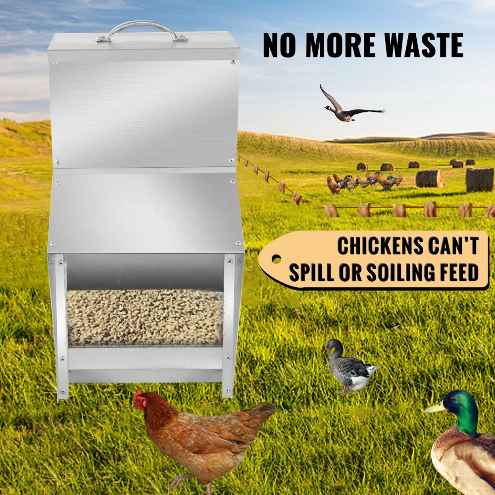 010242001571 - 25lbs Galvanized Poultry Feeder for Chickens & Ducks