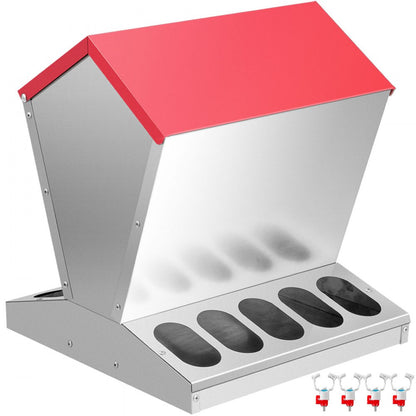010157826611 - Durable Galvanized Poultry Feeder for Chickens, Ducks & Geese