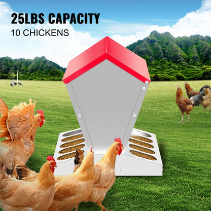 010157826611 - Durable Galvanized Poultry Feeder for Chickens, Ducks & Geese