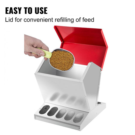 010157826611 - Durable Galvanized Poultry Feeder for Chickens, Ducks & Geese