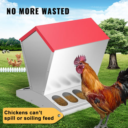 010157826611 - Durable Galvanized Poultry Feeder for Chickens, Ducks & Geese