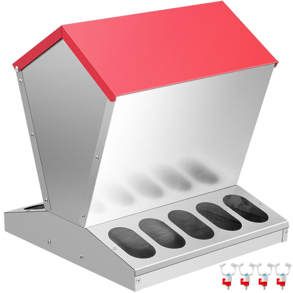 010157826611 - Durable Galvanized Poultry Feeder for Chickens, Ducks & Geese