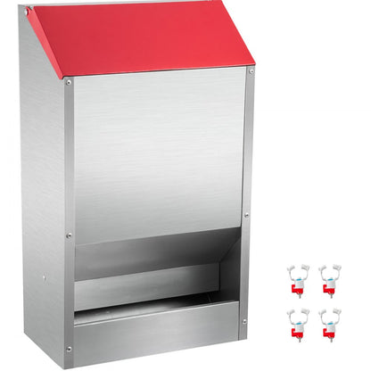 010415052595 - Heavy-Duty 50 lbs Galvanized Chicken Feeder with Lid