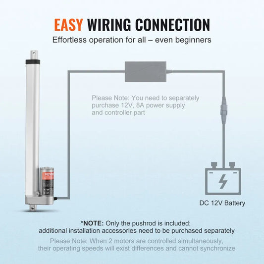 OK648-1500N - 12V Linear Actuator with 330lbs Capacity for Precision Tasks