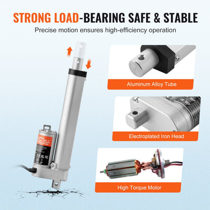 OK648-1500N - 12V Linear Actuator, 6-Inch Stroke, 330lbs Capacity