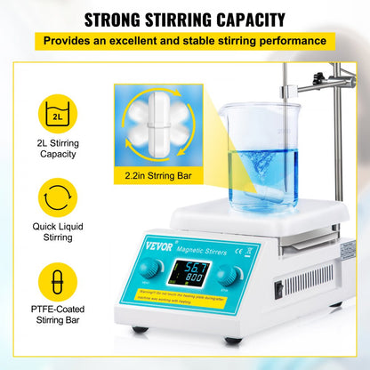 SH-3ABE4 - 2000 RPM Magnetic Stirrer with Ceramic Heating Surface